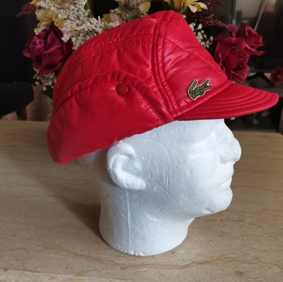Vintage Chemise LacosteRed Nylon Hat.